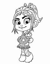 Coloring Vanellope Pages Wreck Ralph Von Drawing Getcolorings Getdrawings Medal Printable Colorings Color sketch template