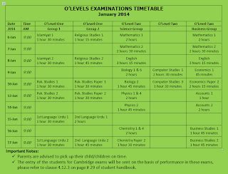 islamabad convent school   campus olevel exam timetable