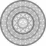 Coloring Pages Hippie Mandala Mandalas Peace Adult Books Dover Publications Doverpublications Book Adults Colouring Signs Doodle Printable Geometric Groovy Choose sketch template