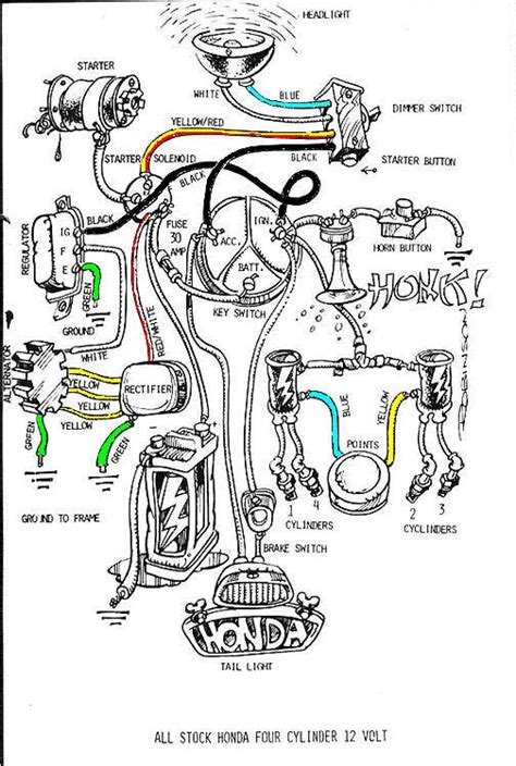 basic honda  cylinder motorcycle wiring diagram   ebooks