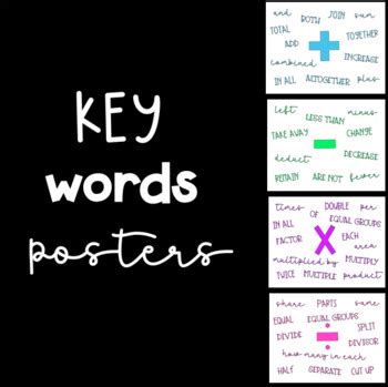 key words posters  tailsofthgrade tpt