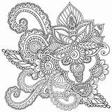 Henna Coloring Pages Paisley Designs Mehndi Adults Adult Abstract Doodles Floral Elephant Mandala Elements Drawing Book Getdrawings Getcolorings Color Vector sketch template