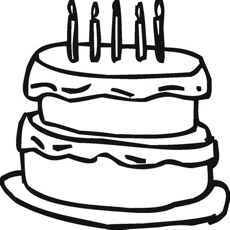 birthday cake colouring pages clipart