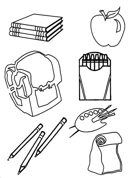 school equipment  objects  printable coloring pages