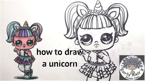 draw  cute unicorn lol surprise doll  youtube