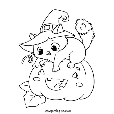 halloween cat coloring page sparkling minds
