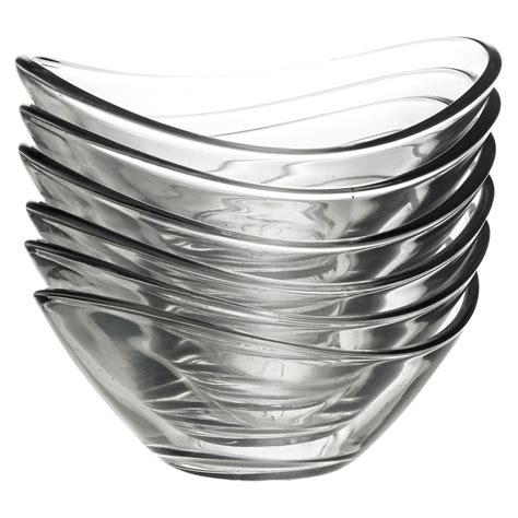 pasabahce small clear glass curved dessert bowls ice cream fruit
