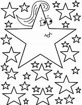 Coloring Stars Moon Pages Printable Color Star Getcolorings sketch template