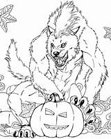Werewolf Coloring Pages Halloween Scary Monster Kids Color Printable Print Adult Choose Board Pumpkin sketch template