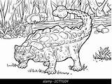 Ankylosaurus Herbivorous sketch template