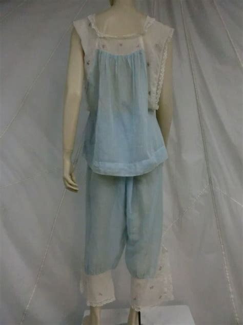 1920 S Ingenue Cotton Voile And Lace Pajama Set At 1stdibs