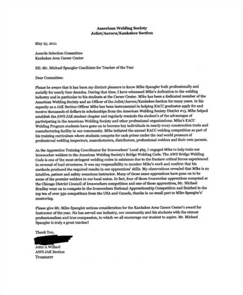 recommendation letter format samples  ms word