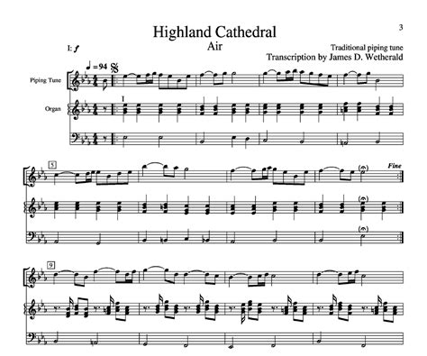 highland cathedral by james wetherald j w pepper sheet music