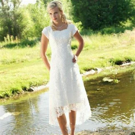 Discount Vintage Lace Country Short Wedding Dresses Square