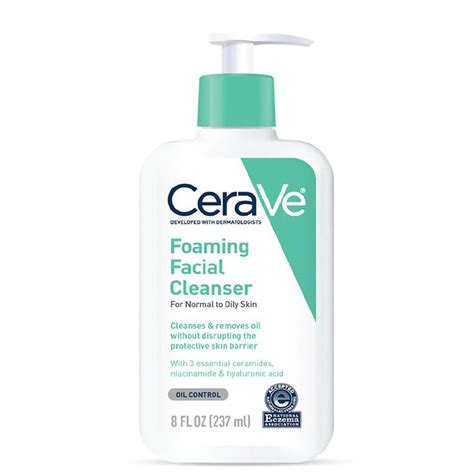 cerave foaming face cleanser  normal  oily skin ml beauty hub