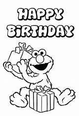 Coloring Birthday Happy Elmo Pages Aunt Print Sesame Street Present Receipt Kids Printables Printable Drawing Curious Color His Sheets Size sketch template