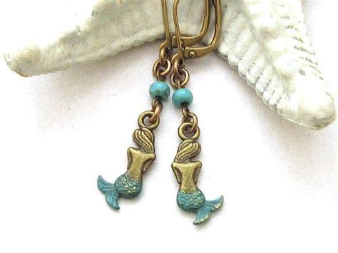 Mermaid Dangle Earrings Mermaid Earrings Dangle Earrings Mermaid