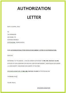 sample authorization letter  claiming letter  employment