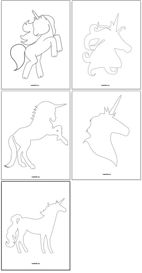 printable unicorn templates  cute unicorn crafts