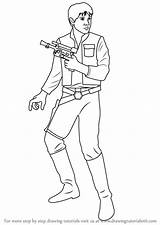 Han Solo Wars Star Drawing Draw Step Drawings Learn Paintingvalley sketch template