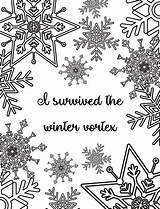 Coloring Survived Winter Vortex Pages Favecrafts Snowflake Adults Adult sketch template