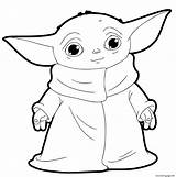 Yoda Grogu Mandalorian sketch template