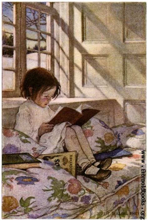 story books a girl reading vintage image