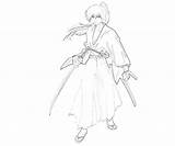 Kenshin Coloring Rurouni Pages Popular Coloringhome sketch template