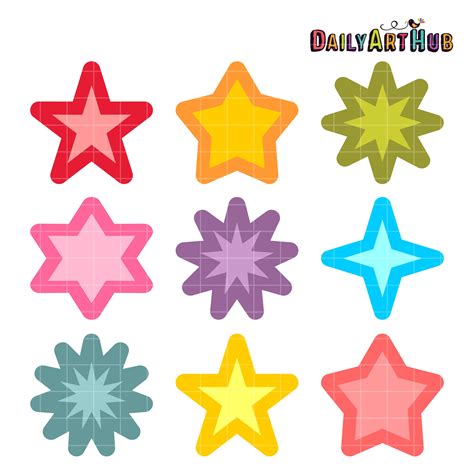 star shapes clip art set daily art hub  clip art everyday