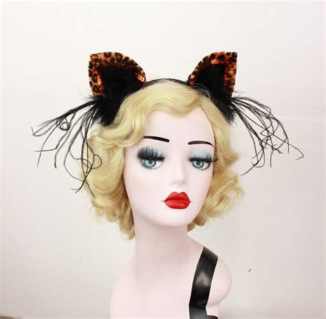 black  white cat ears halloween costume womens