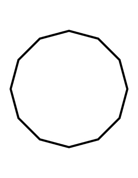 flashcard of a polygon with twelve equal sides clipart etc