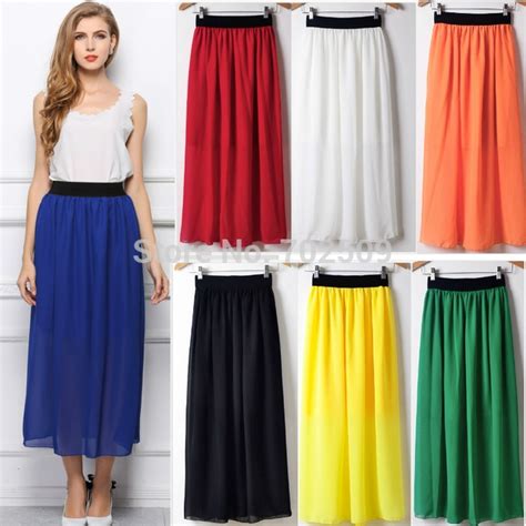 hot sale 20 colors long skirts for women 2018 summer new
