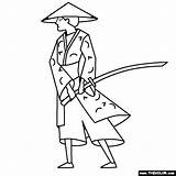 Samurai Thecolor Warrior sketch template