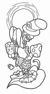 Pages Coloring Wonderland Alice Trippy Cheshire Cat Getdrawings Getcolorings sketch template