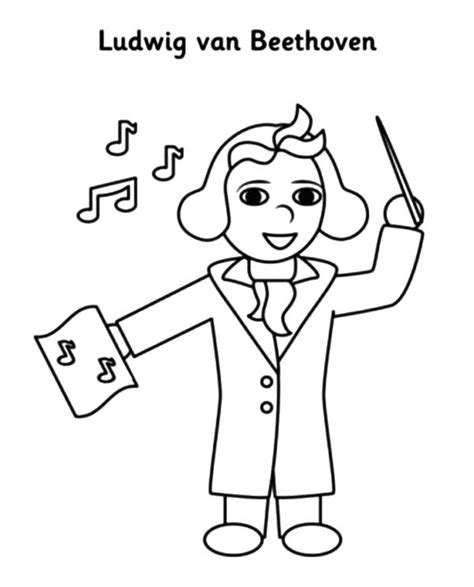beethoven lead orchestra coloring pages  place  color