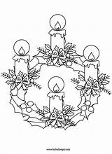 Avvento Natale Colorare Candele Advent Ghirlande Visita sketch template