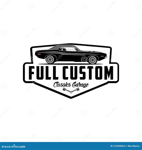 full custom classic garage logo stock vector illustration  company