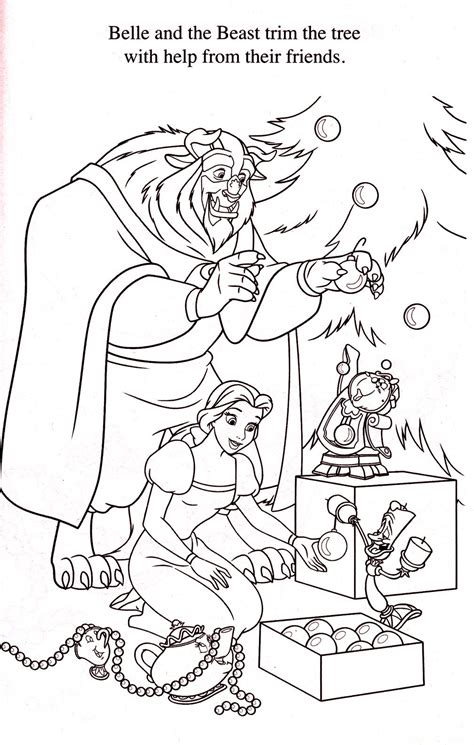 beauty   beast christmas coloring pages freeda qualls coloring