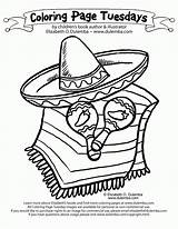 Coloring Pages Mexican Hispanic Mexico Sombrero Fiesta Mayo Printable Heritage Kids Spanish Culture Month Color Cinco Worksheet Dltk Dulemba Maracas sketch template