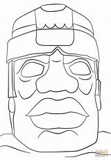 Olmeca Cabeza Olmec Dibujar Supercoloring Lapiz Ancient Dioses Creacion Azteca Aztecas sketch template
