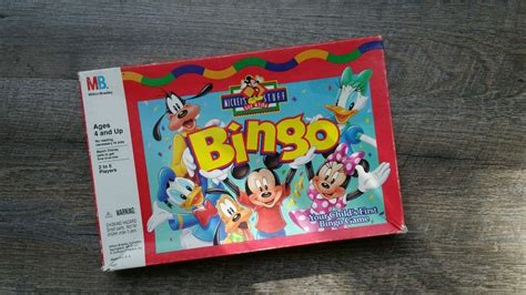 mickey mouse bingo vintage kids game milton bradley  bingo