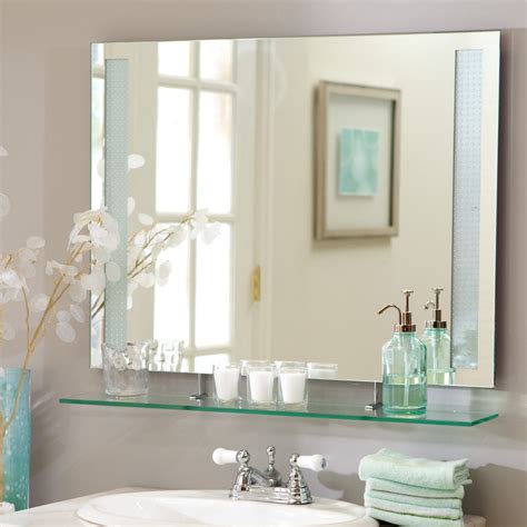 large    rectangular frameless amyrilla  shelf wall mirror  decor wonderland