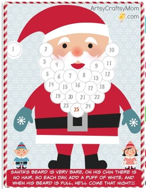 printable christmas advent calendars  kids   pinch