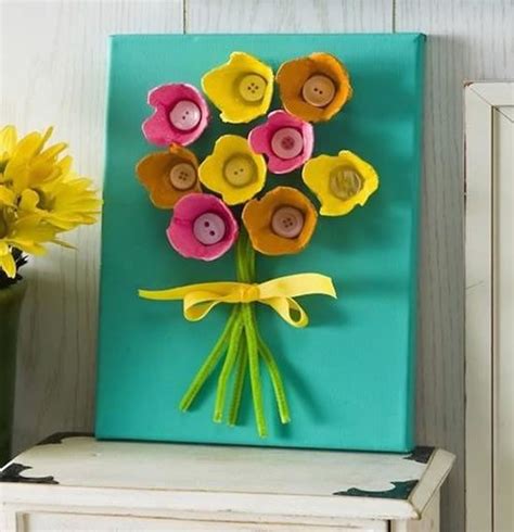 eu amo artesanato quadro  flores de caixa de ovos passo  passo
