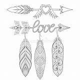 Feathers Arrows sketch template