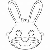 Mask Coloring Rabbit Pages Printable Masks Drawing Animal sketch template