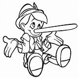 Coloring Pages Pinocchio Nose Long Face Template Printable Kids Cartoons Print sketch template