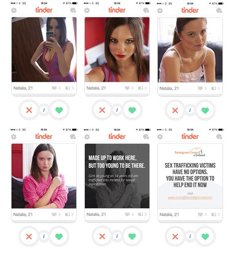 eye opening awareness campaign on tinder shows porn and trafficking connection photos