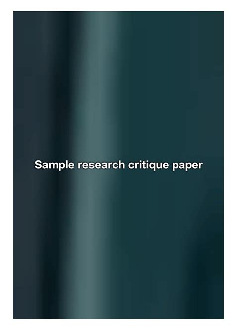 critic paper sample critique paper sample   article  sample