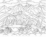 Landschaft Ausmalbilder Insel Ausmalbild Berge Colorir Natureza Pemandangan Desenhos Lesson Keeffe Malvorlagen Montagna Landschaften Mewarnai Paisagem Rumit Gebirge Okeeffe Paesaggio sketch template